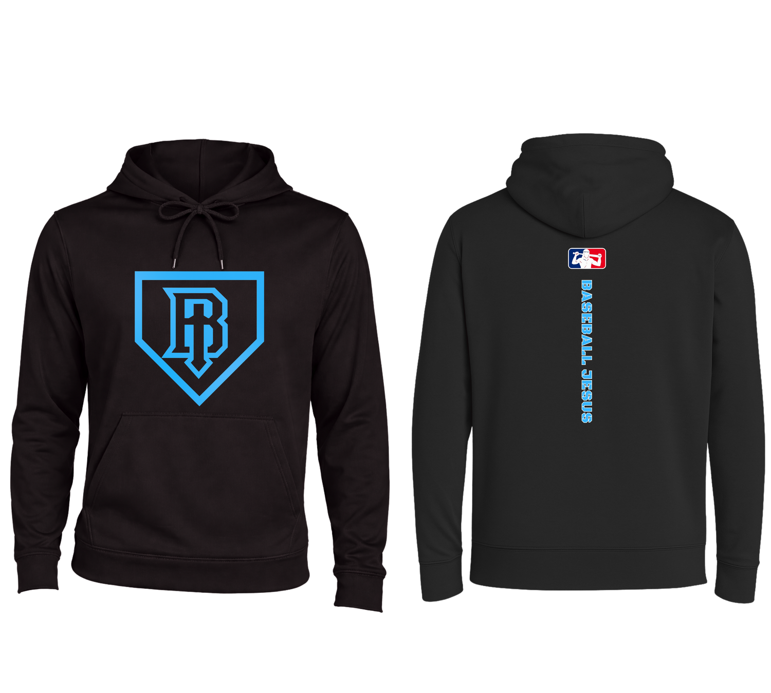 Performance Hoodie - Homeplate Light Blue Logo