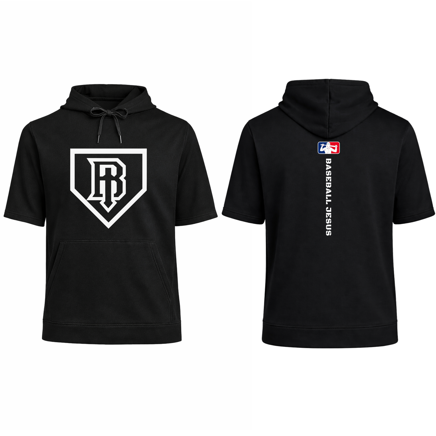 Short Sleeve Performance Hoodie - Homeplate Logo