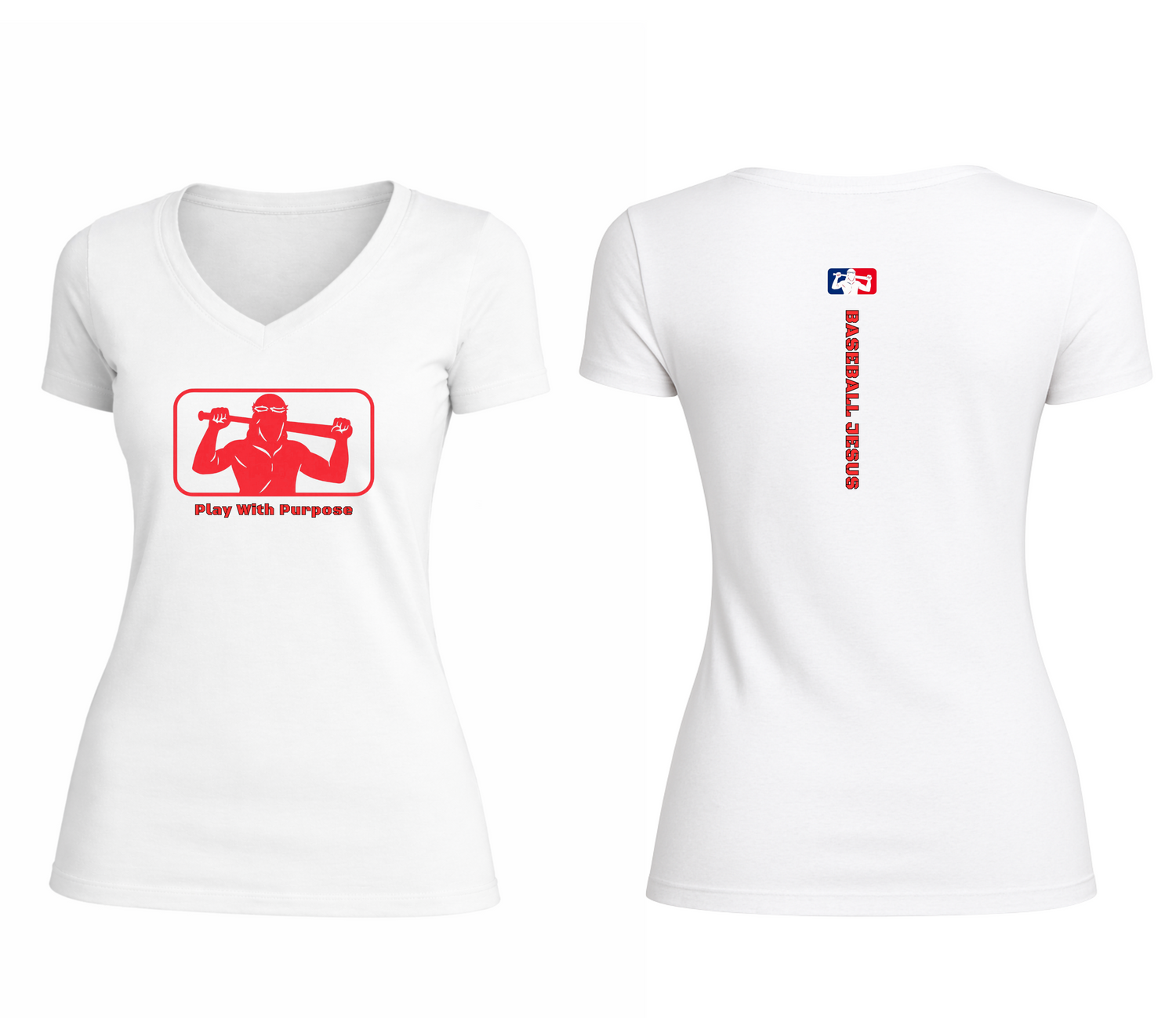 Essential V-Neck Tee - Original Red Logo