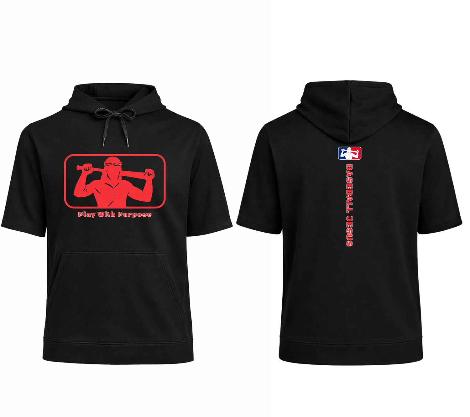 Short Sleeve Performance Hoodie - Original Red Logo
