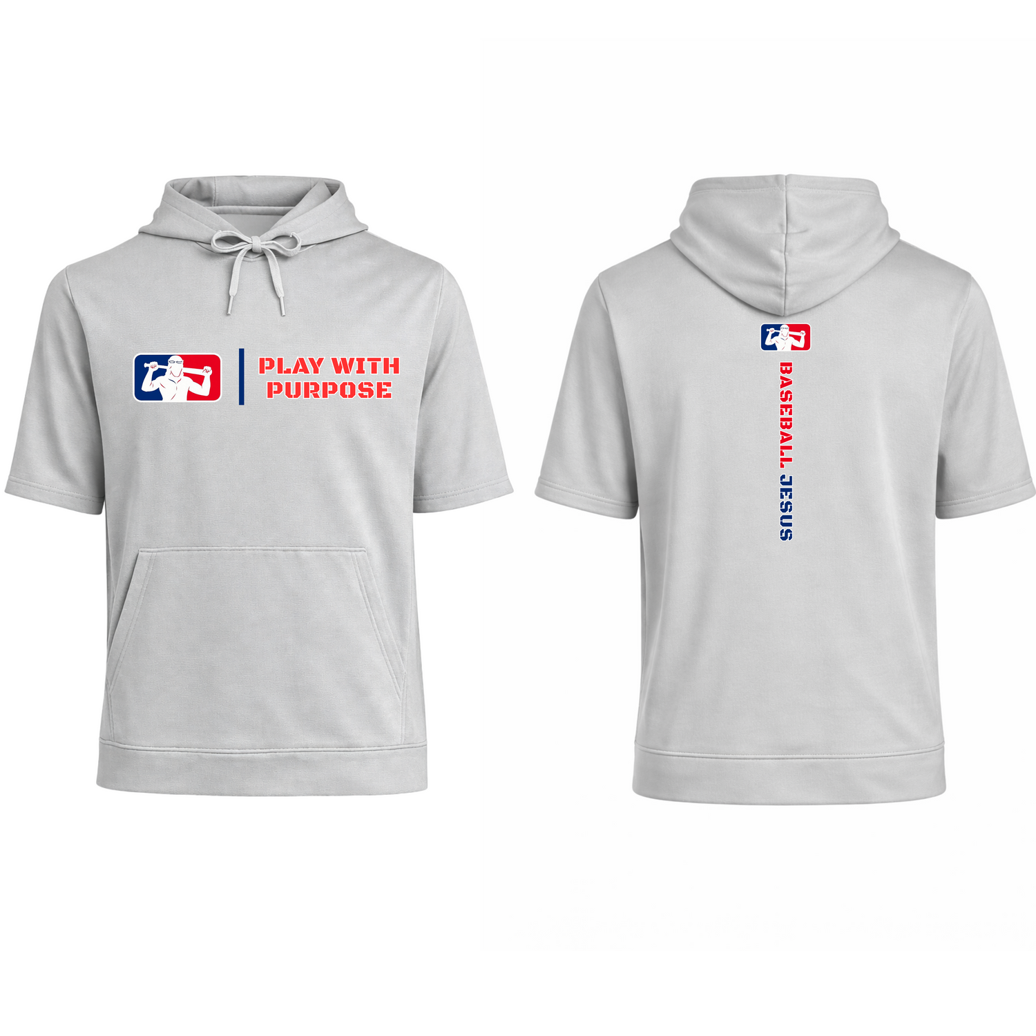 Short Sleeve Performance Hoodie - Split Logo