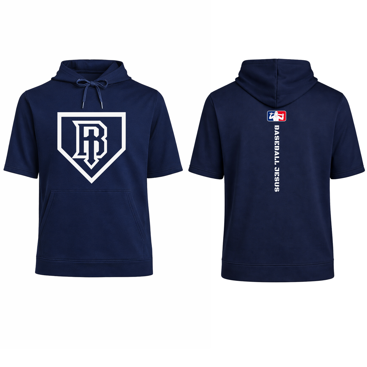 Short Sleeve Performance Hoodie - Homeplate Logo