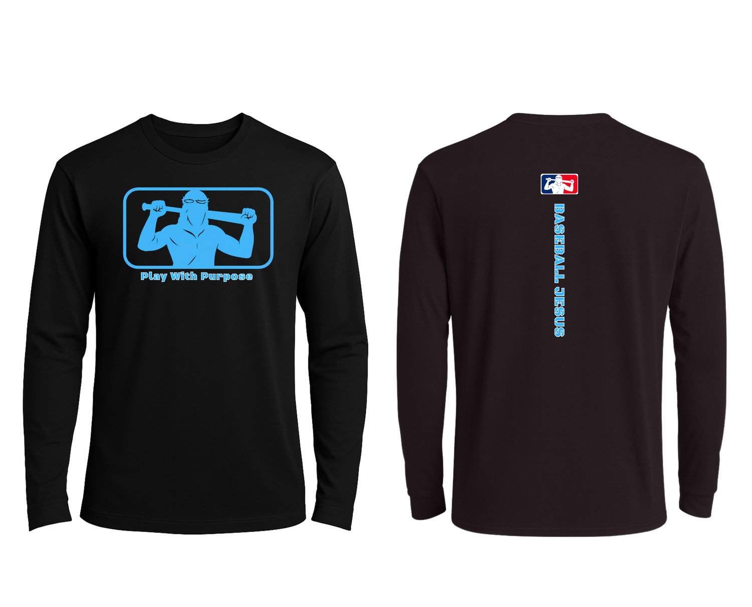 Performance Long Sleeve Tee - Original Light Blue Logo