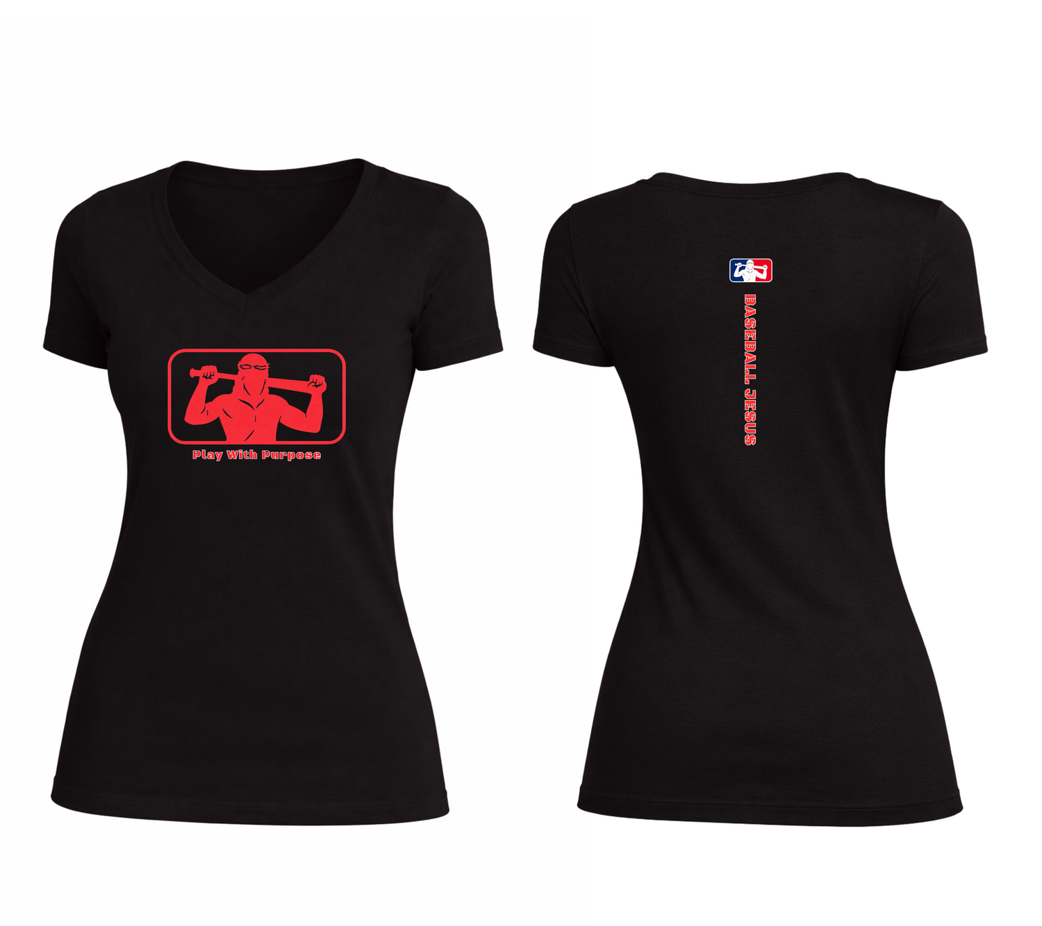 Essential V-Neck Tee - Original Red Logo