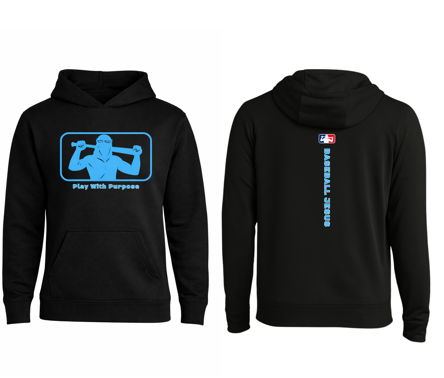 Performance Hoodie (Youth) - Original Light Blue Logo