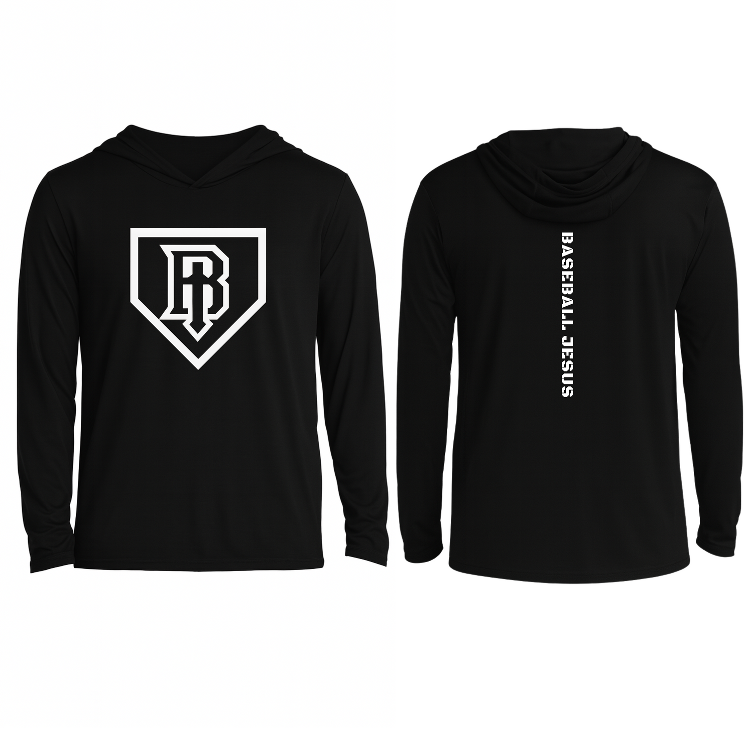 Essential Long Sleeve Hooded Tee - Homeplate Logo