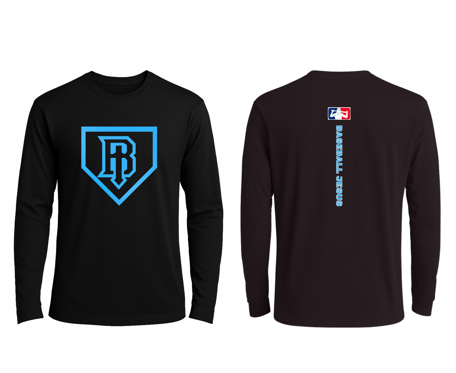 Performance Long Sleeve Tee - Homeplate Light Blue Logo