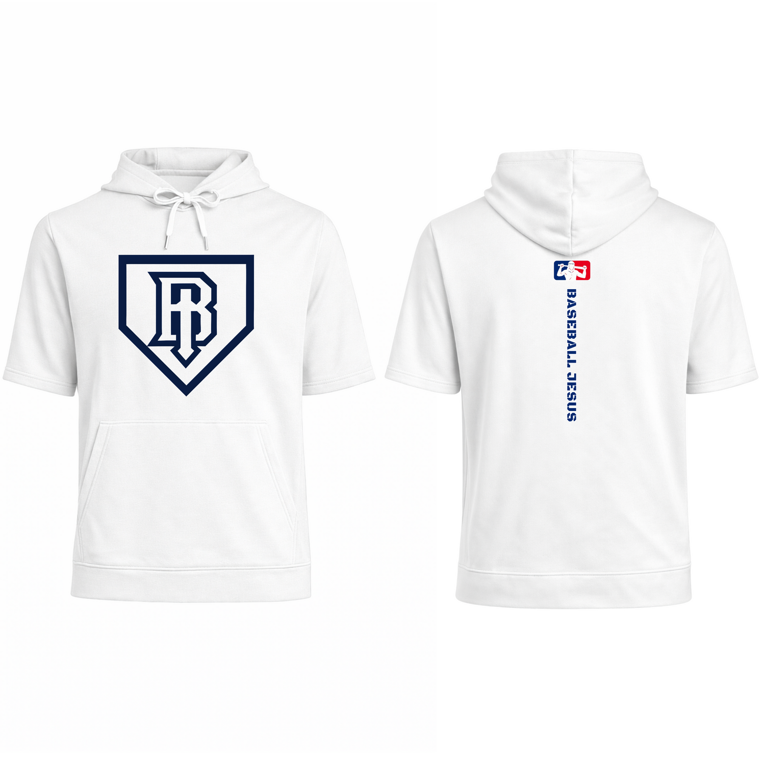 Short Sleeve Performance Hoodie - Homeplate Logo