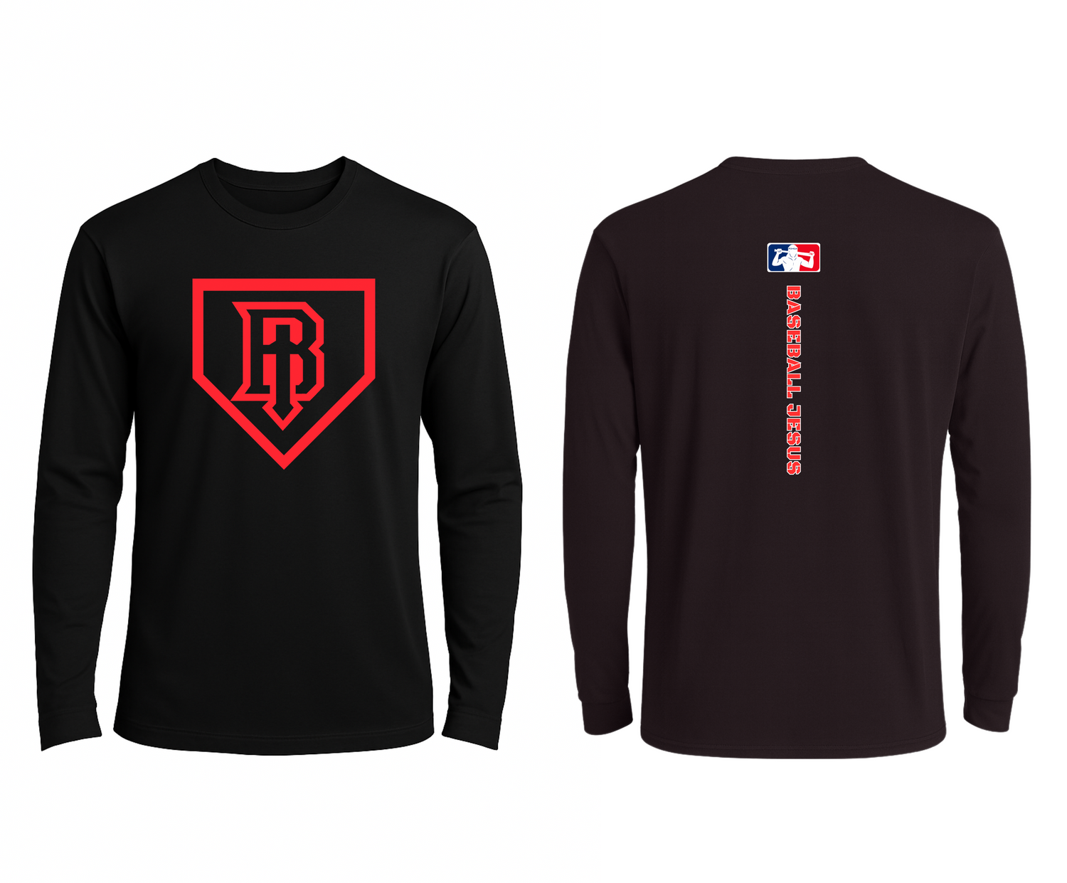 Performance Long Sleeve Tee - Homeplate Red Logo