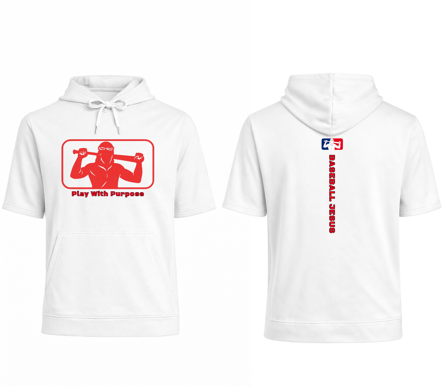 Short Sleeve Performance Hoodie - Original Red Logo